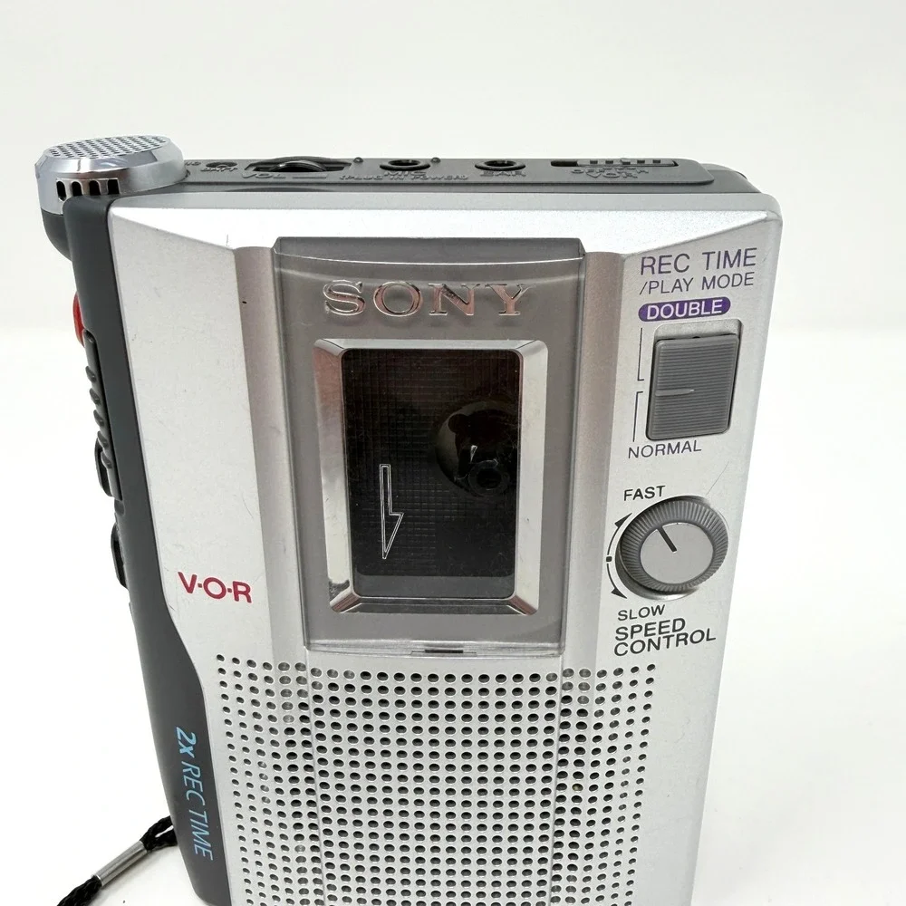 Sony TCM-200DV Cassette Corder Recorder VOR Clear Voice Silver Untested